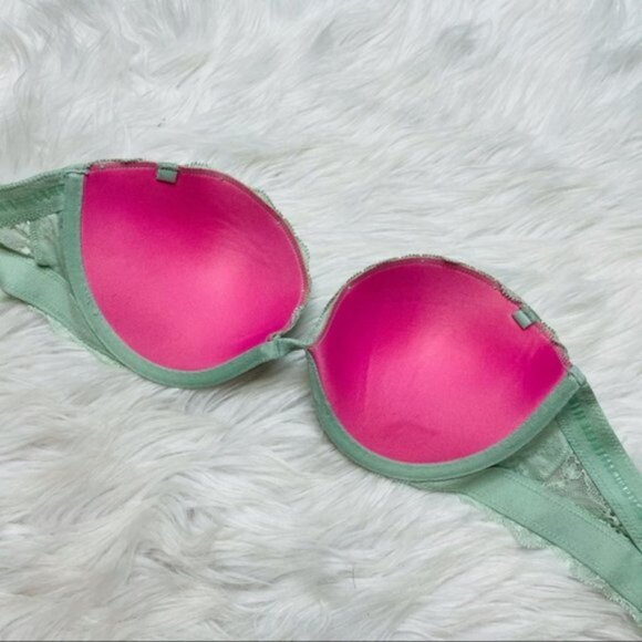 Victoria's Secret PINK | Mint Date Plunge Push-Up Multi-way Bra | Size 32C - Picture 6 of 11